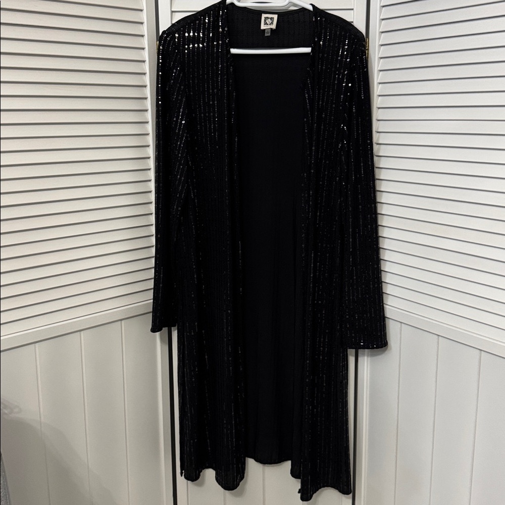 Anne Klein Black Textured Cardigan